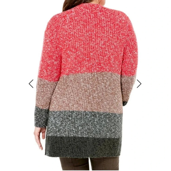 Nic & Zoe NWT’s warm ember rib knit Colorblock cardigan. Size 1X - Picture 4 of 9